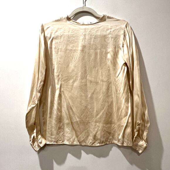 Vtg The Limited 100% satin silk button back blouse ivory cream XS - Picture 1 of 7